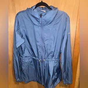 Columbia Women’s Blue Hooded Cinch Waist Lightweight Jacket